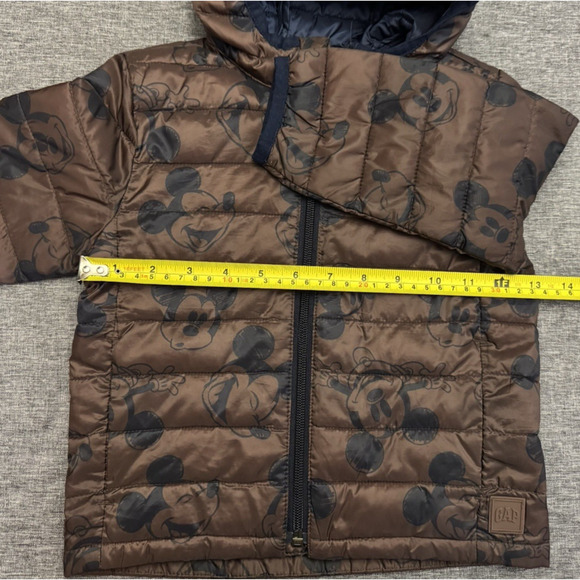 Baby Gap Disney Mickey Mouse Lightweight Puffer Jacket Brown Size 2T - Picture 3 of 6